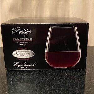 Luigi Bormioli Prestige Cabernet/Merlot Crystal  Stemless Wine Glasses